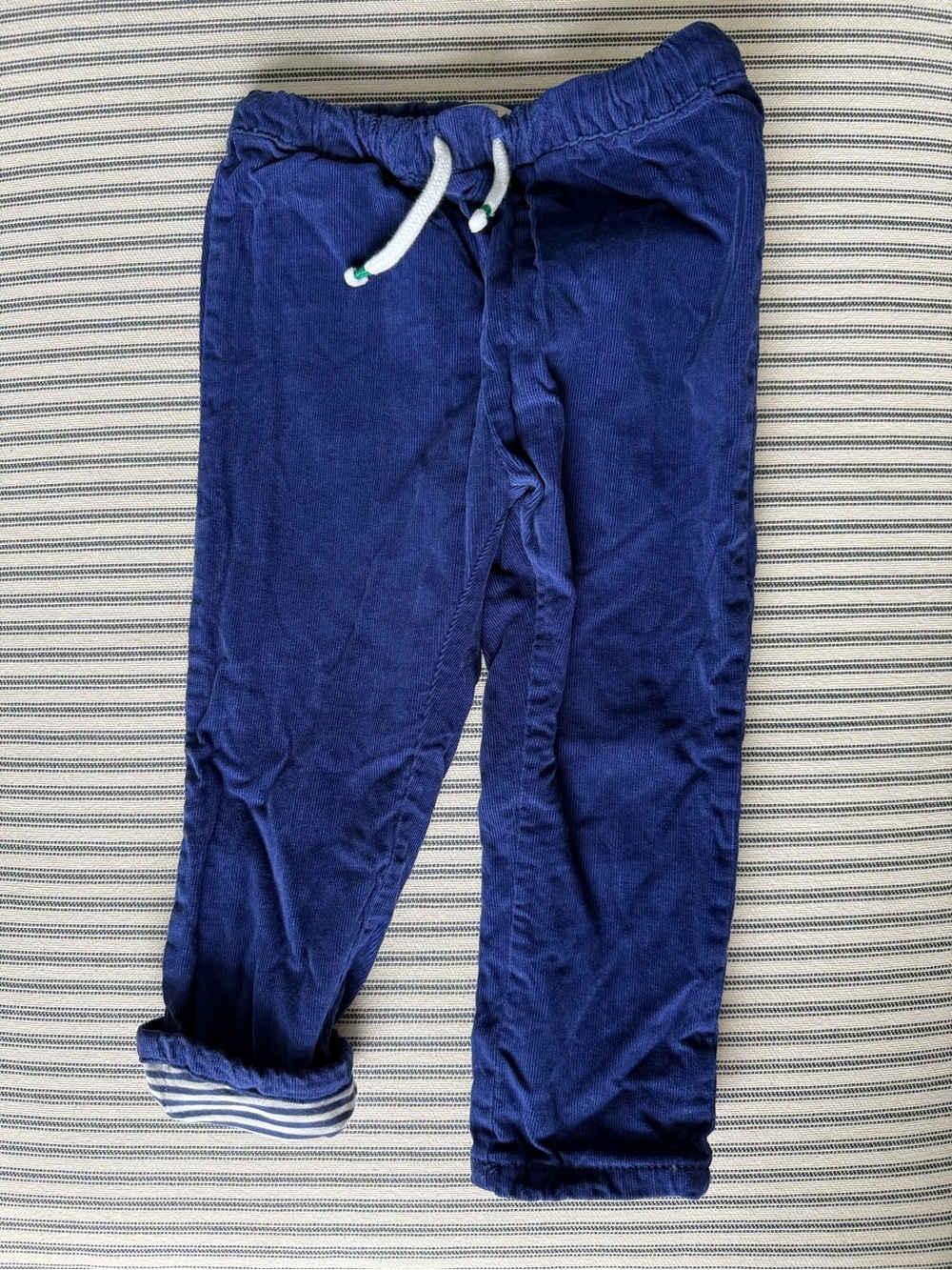 Baby Boden Navy Blue Corduroy Jogger Pants with Drawstring - size 2T